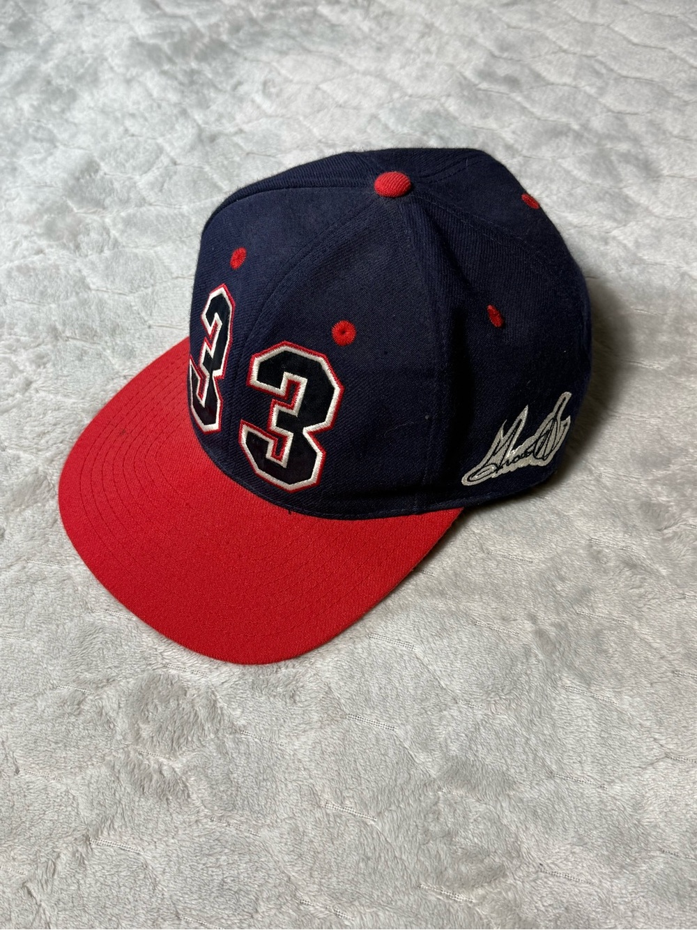 Vintage 90s FILA Grant Hill #33 Wool Blend Snapback Hat NBA Basketball‎